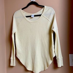Tna by Aritzia Crew neck waffle long sleeve sweater